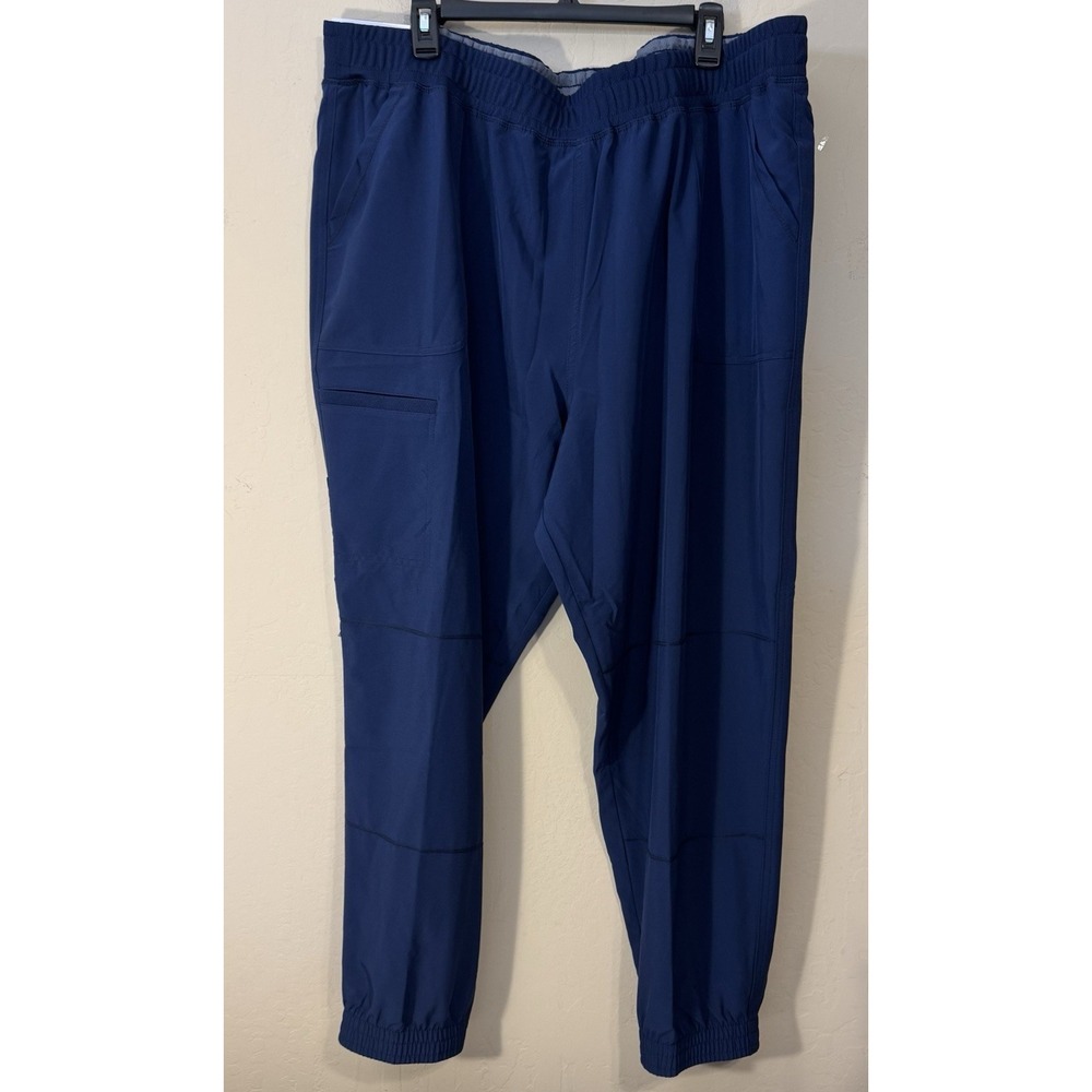 ScrubStar Jogger Women 3XL Pull-On Scrub Pants Pockets Yoga Waistband Blue NEW